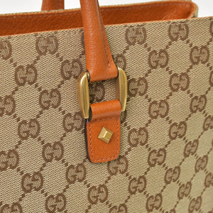 Very good condition GUCCI Gucci handbag 120897 001998 GG canvas leather beige gold hardware used 4a000207