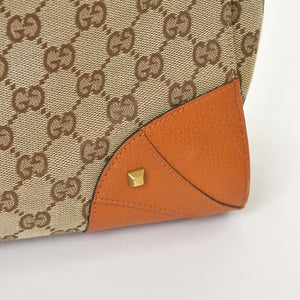 Very good condition GUCCI Gucci handbag 120897 001998 GG canvas leather beige gold hardware used 4a000207