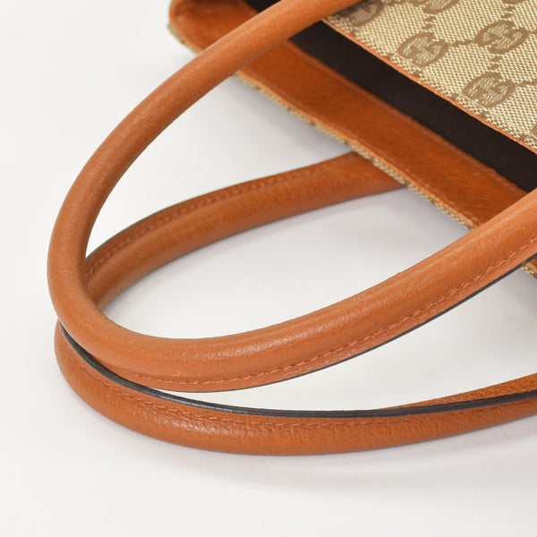 Very good condition GUCCI Gucci handbag 120897 001998 GG canvas leather beige gold hardware used 4a000207