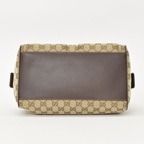 Very good condition GUCCI Gucci handbag 153026 492217 GG canvas leather beige gold hardware used 4a000215