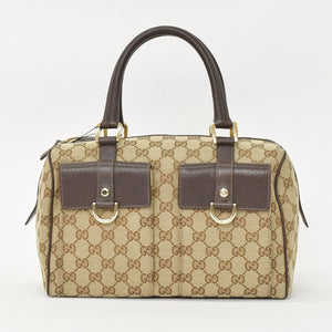 Very good condition GUCCI Gucci handbag 153026 492217 GG canvas leather beige gold hardware used 4a000215