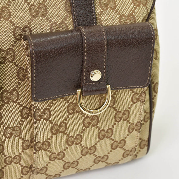 Very good condition GUCCI Gucci handbag 153026 492217 GG canvas leather beige gold hardware used 4a000215