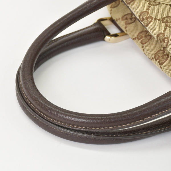 Very good condition GUCCI Gucci handbag 153026 492217 GG canvas leather beige gold hardware used 4a000215