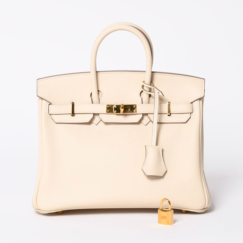 Like new item HERMES Handbag U stamp Birkin 25 Vaux Swift Nata Gold hardware Used 4a000234
