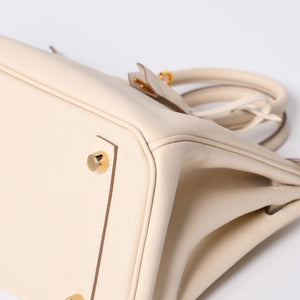 新品同様品 HERMES エルメス ハンドバッグ U刻印 バーキン25 ヴォースイフト ナタ ゴールド金具 中古 4a000234