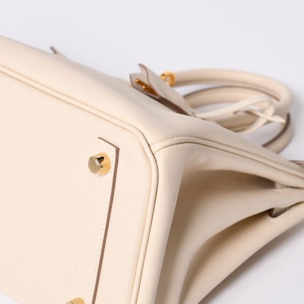 新品同様品 HERMES エルメス ハンドバッグ U刻印 バーキン25 ヴォースイフト ナタ ゴールド金具 中古 4a000234