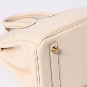 新品同様品 HERMES エルメス ハンドバッグ U刻印 バーキン25 ヴォースイフト ナタ ゴールド金具 中古 4a000234