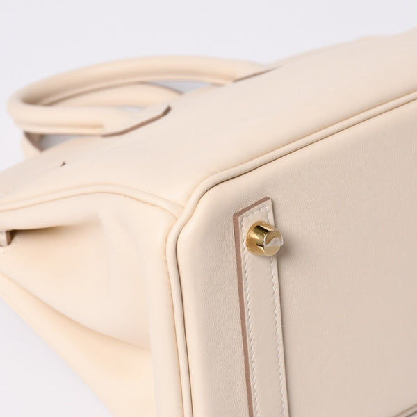 新品同様品 HERMES エルメス ハンドバッグ U刻印 バーキン25 ヴォースイフト ナタ ゴールド金具 中古 4a000234