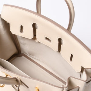 新品同様品 HERMES エルメス ハンドバッグ U刻印 バーキン25 ヴォースイフト ナタ ゴールド金具 中古 4a000234