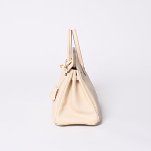 新品同様品 HERMES エルメス ハンドバッグ U刻印 バーキン25 ヴォースイフト ナタ ゴールド金具 中古 4a000234