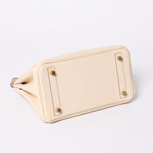 新品同様品 HERMES エルメス ハンドバッグ U刻印 バーキン25 ヴォースイフト ナタ ゴールド金具 中古 4a000234