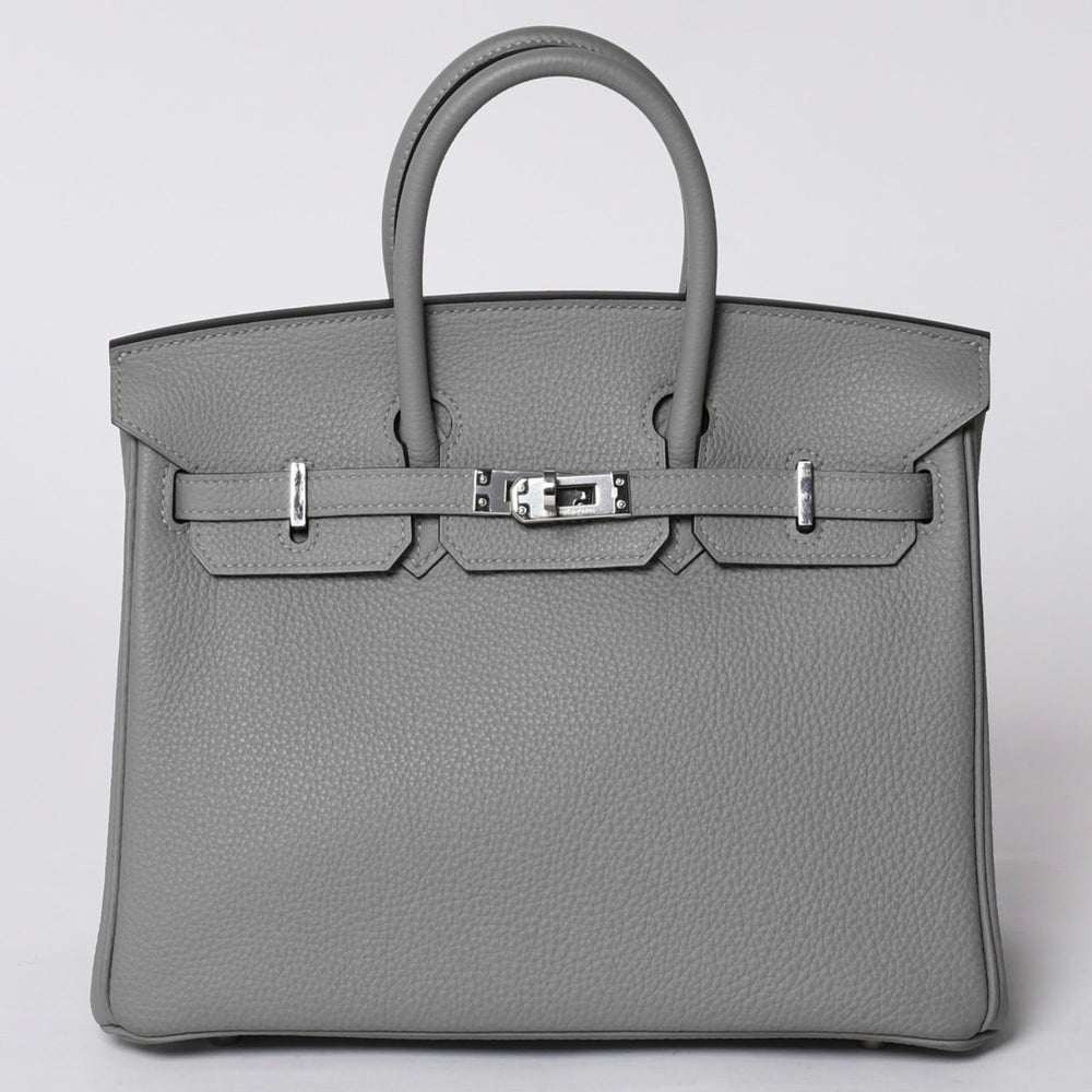 極美品 HERMES エルメス バーキン25 ハンドバッグ X刻印 トゴ グリムエット シルバー金具 中古 4a000777
