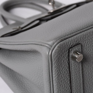Very Good Condition HERMES Birkin 25 Handbag X Engraved Togo Grimuet Silver Hardware Used 4a000777