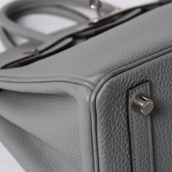 Very Good Condition HERMES Birkin 25 Handbag X Engraved Togo Grimuet Silver Hardware Used 4a000777