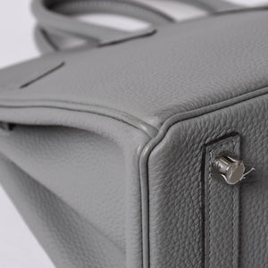 Very Good Condition HERMES Birkin 25 Handbag X Engraved Togo Grimuet Silver Hardware Used 4a000777