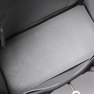 Very Good Condition HERMES Birkin 25 Handbag X Engraved Togo Grimuet Silver Hardware Used 4a000777