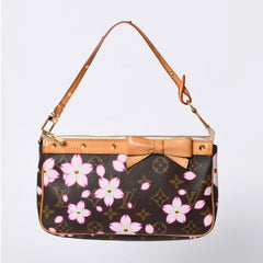 Very Good Condition LOUIS VUITTON Pochette Accessory Pouch M92006 Monogram Cherry Blossom Takashi Murakami Used 4a000384