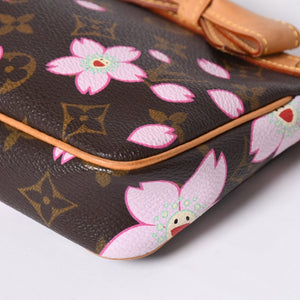 Very Good Condition LOUIS VUITTON Pochette Accessory Pouch M92006 Monogram Cherry Blossom Takashi Murakami Used 4a000384