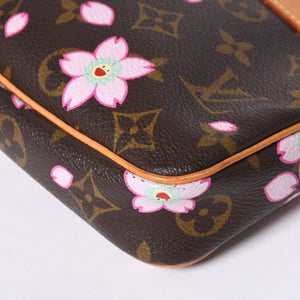 Very Good Condition LOUIS VUITTON Pochette Accessory Pouch M92006 Monogram Cherry Blossom Takashi Murakami Used 4a000384
