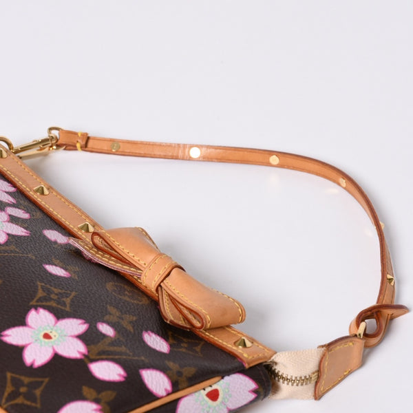 Very Good Condition LOUIS VUITTON Pochette Accessory Pouch M92006 Monogram Cherry Blossom Takashi Murakami Used 4a000384