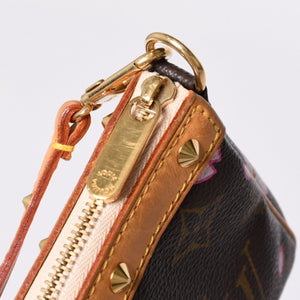 Very Good Condition LOUIS VUITTON Pochette Accessory Pouch M92006 Monogram Cherry Blossom Takashi Murakami Used 4a000384