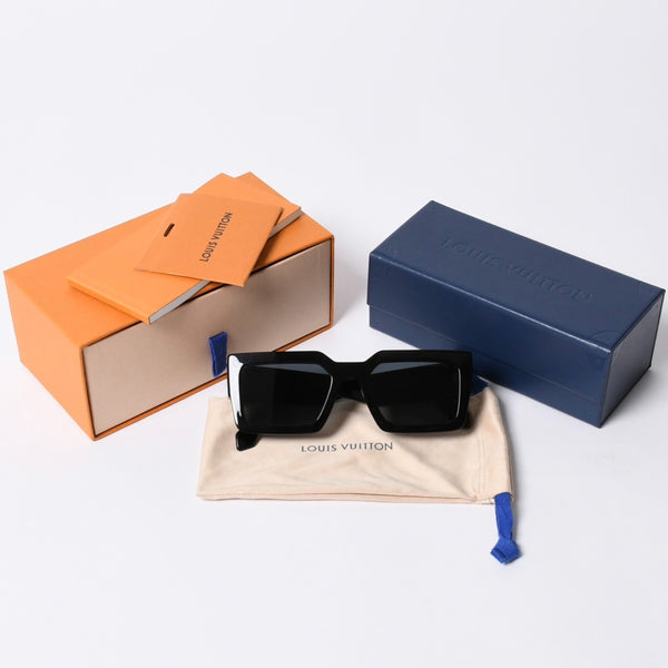 LOUIS VUITTON LV Crush Square Sunglasses Eyewear Z1579E Size 54□21 155 Black Good Condition Used 4a000319