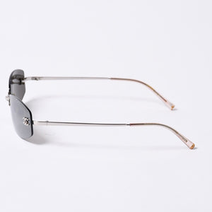 CHANEL シャネル Sunglasses サングラス リムレス ブラック シルバー 4002 ｃ.124/22 54□19 130 美品 中古 4a000115