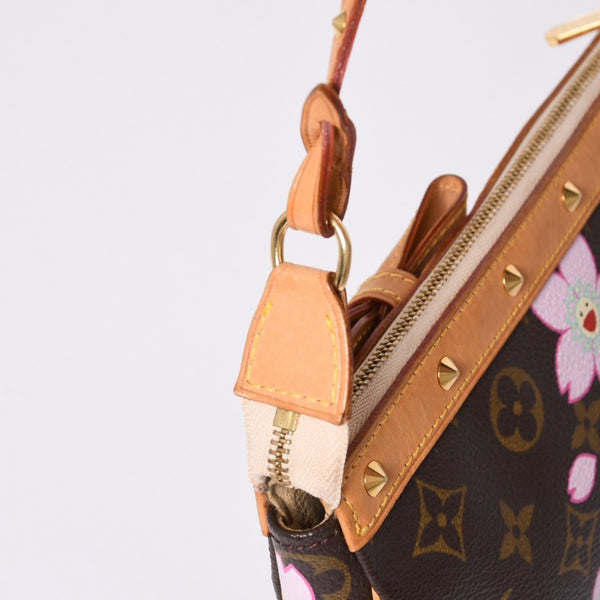 Very Good Condition LOUIS VUITTON Pochette Accessory Pouch M92006 Monogram Cherry Blossom Takashi Murakami Used 4a000384