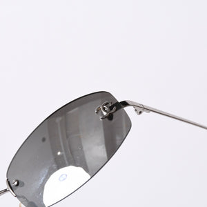 CHANEL シャネル Sunglasses サングラス リムレス ブラック シルバー 4002 ｃ.124/22 54□19 130 美品 中古 4a000115