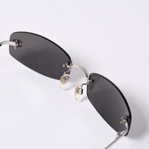 CHANEL シャネル Sunglasses サングラス リムレス ブラック シルバー 4002 ｃ.124/22 54□19 130 美品 中古 4a000115