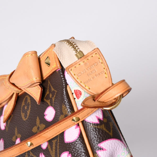 Very Good Condition LOUIS VUITTON Pochette Accessory Pouch M92006 Monogram Cherry Blossom Takashi Murakami Used 4a000384