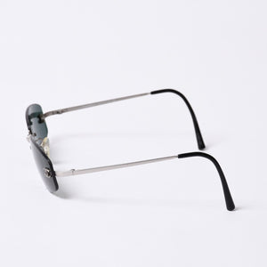 CHANEL シャネル リムレス サングラス アイウェアケース 4002 c.103/71 サイズ54□19 130 ココマーク シルバー ブラック 美品 中古 4a000117
