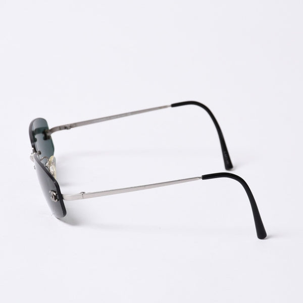 CHANEL シャネル リムレス サングラス アイウェアケース 4002 c.103/71 サイズ54□19 130 ココマーク シルバー ブラック 美品 中古 4a000117