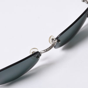 CHANEL シャネル リムレス サングラス アイウェアケース 4002 c.103/71 サイズ54□19 130 ココマーク シルバー ブラック 美品 中古 4a000117