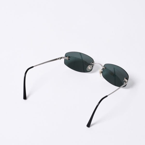 CHANEL シャネル リムレス サングラス アイウェアケース 4002 c.103/71 サイズ54□19 130 ココマーク シルバー ブラック 美品 中古 4a000117