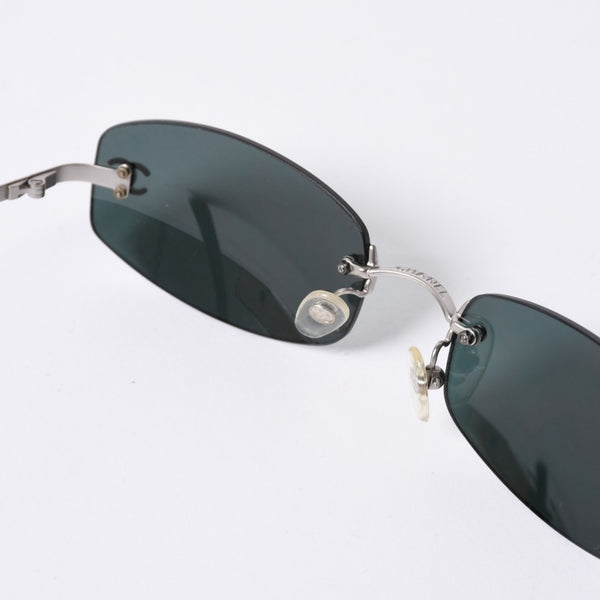 CHANEL シャネル リムレス サングラス アイウェアケース 4002 c.103/71 サイズ54□19 130 ココマーク シルバー ブラック 美品 中古 4a000117