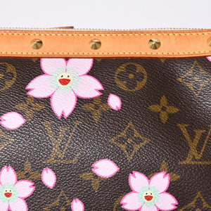 Very Good Condition LOUIS VUITTON Pochette Accessory Pouch M92006 Monogram Cherry Blossom Takashi Murakami Used 4a000384
