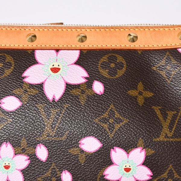 Very Good Condition LOUIS VUITTON Pochette Accessory Pouch M92006 Monogram Cherry Blossom Takashi Murakami Used 4a000384