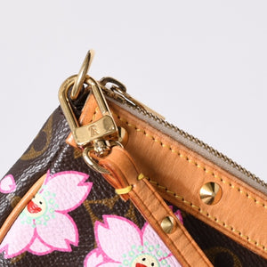 Very Good Condition LOUIS VUITTON Pochette Accessory Pouch M92006 Monogram Cherry Blossom Takashi Murakami Used 4a000384