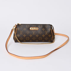 極美品 LOUIS VUITTON ルイヴィトン エヴァ ショルダーバッグ M95567 モノグラム ブラウン ゴールド金具 中古 4a000245