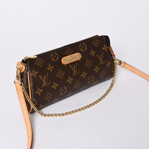 極美品 LOUIS VUITTON ルイヴィトン エヴァ ショルダーバッグ M95567 モノグラム ブラウン ゴールド金具 中古 4a000245