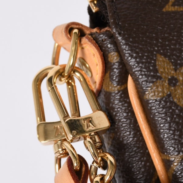 極美品 LOUIS VUITTON ルイヴィトン エヴァ ショルダーバッグ M95567 モノグラム ブラウン ゴールド金具 中古 4a000245