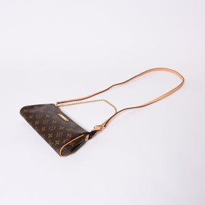 極美品 LOUIS VUITTON ルイヴィトン エヴァ ショルダーバッグ M95567 モノグラム ブラウン ゴールド金具 中古 4a000245