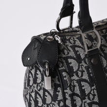 画像をギャラリービューアに読み込む, Christian Dior クリスチャンディオール ハンドバッグ トロッター柄 ミニボストンバッグ ネイビー ベージュ ヴィンテージ 美品 中古 4a000507