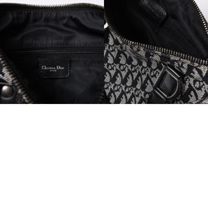 Christian Dior Handbag Trotter Pattern Mini Boston Bag Navy Beige Vintage Good Condition Used 4a000507