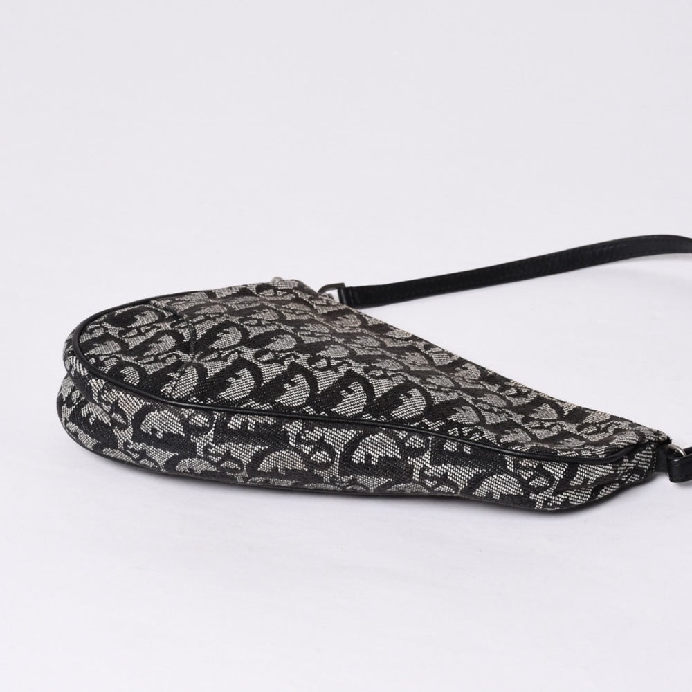 Christian Dior Trotter Saddle Bag One Shoulder Bag Saddle Pouch MC1012 Black Good Condition Used 4a000774