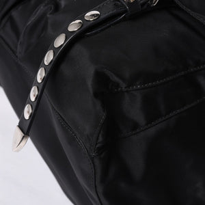 PRADA プラダ スタッズ付きナイロン リュックサック バックパック ブラック シルバー金具 美品 中古 4a000251