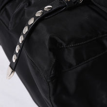 画像をギャラリービューアに読み込む, PRADA プラダ スタッズ付きナイロン リュックサック バックパック ブラック シルバー金具 美品 中古 4a000251