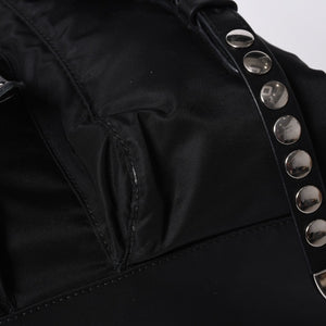 PRADA プラダ スタッズ付きナイロン リュックサック バックパック ブラック シルバー金具 美品 中古 4a000251