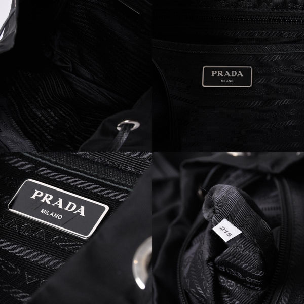 PRADA プラダ スタッズ付きナイロン リュックサック バックパック ブラック シルバー金具 美品 中古 4a000251